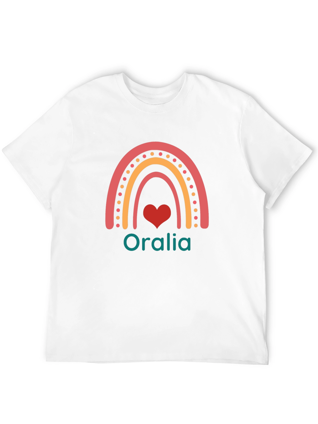 Personalized Oralia Rainbow Heart T-Shirt