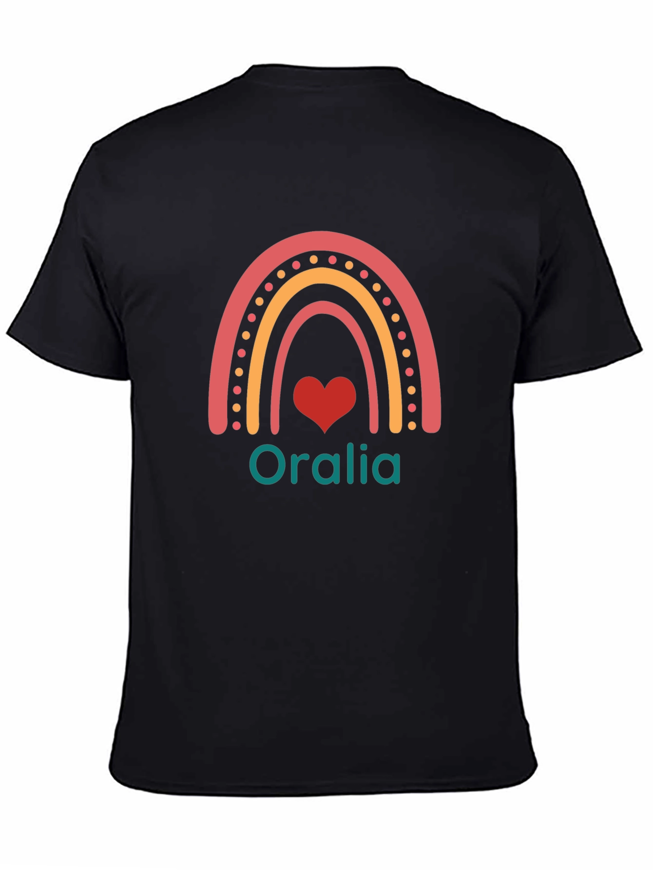 Personalized Oralia Rainbow Heart T-Shirt
