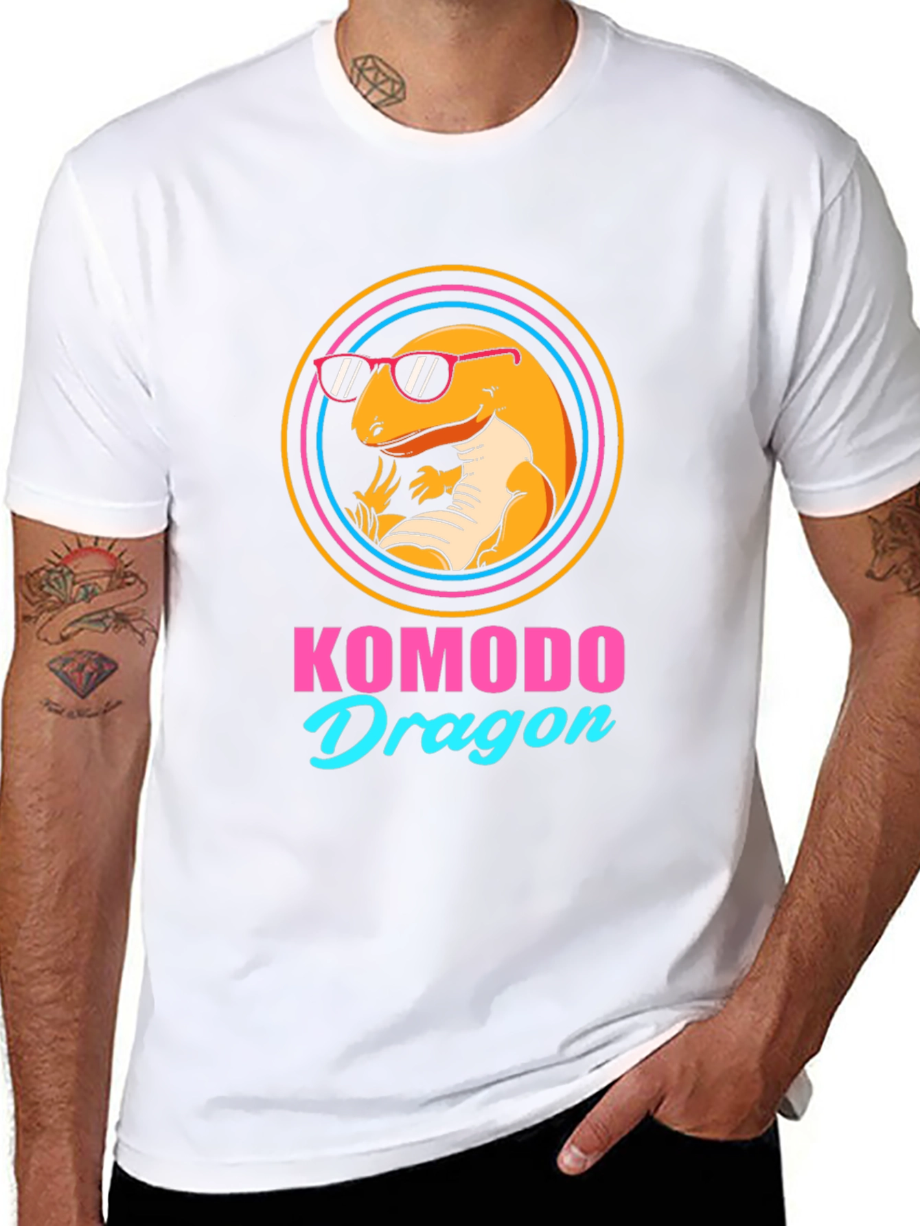 Komodo Dragon Graphic Tee - Cool Lizard Design