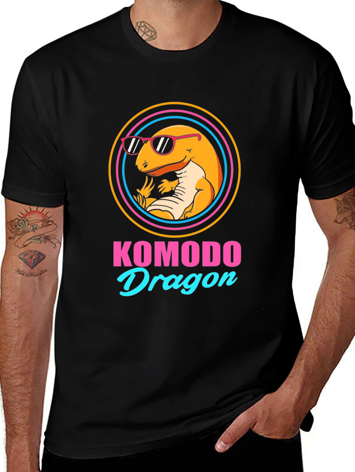 Komodo Dragon Graphic Tee - Cool Lizard Design
