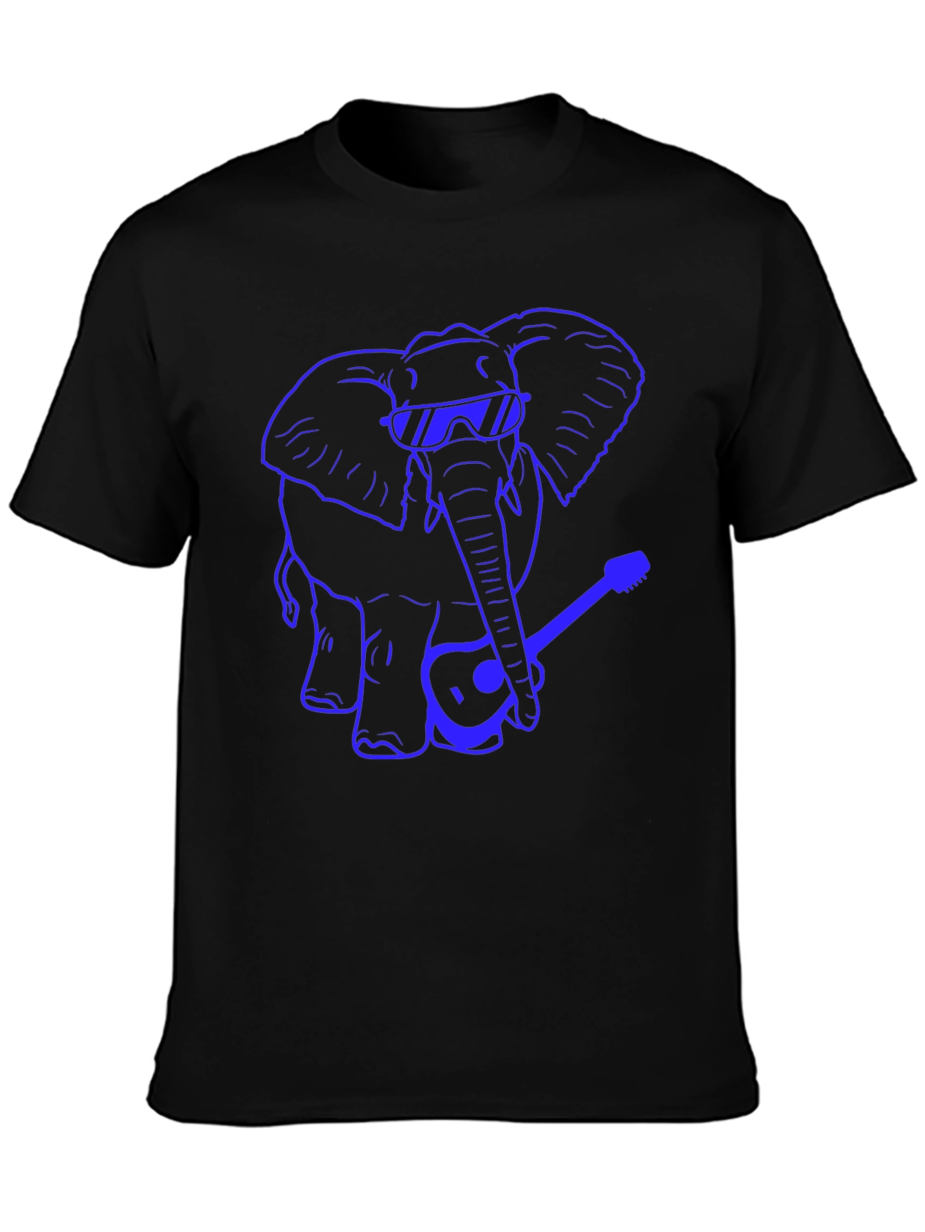 Cool Elephant Guitarist Graphic T-Shirt