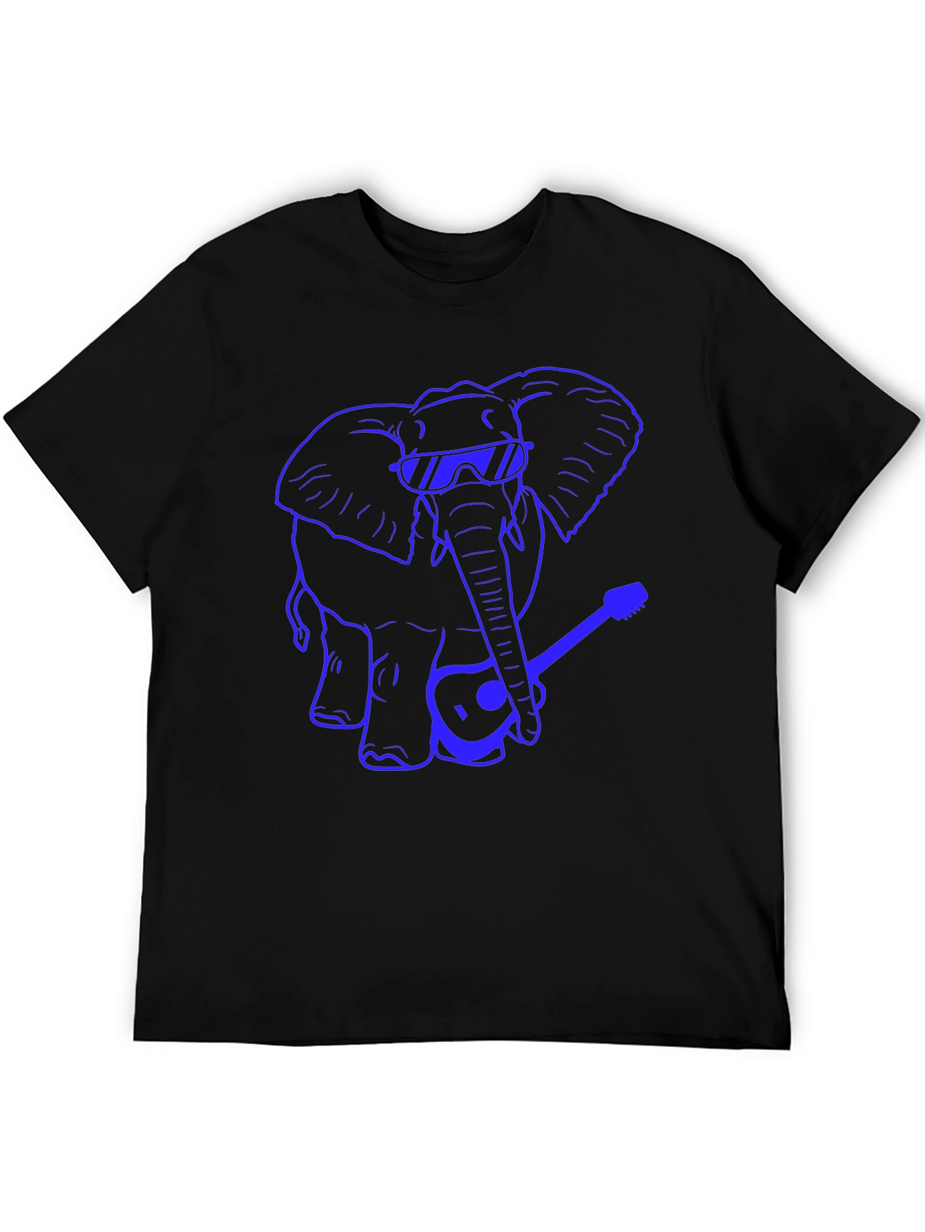 Cool Elephant Guitarist Graphic T-Shirt