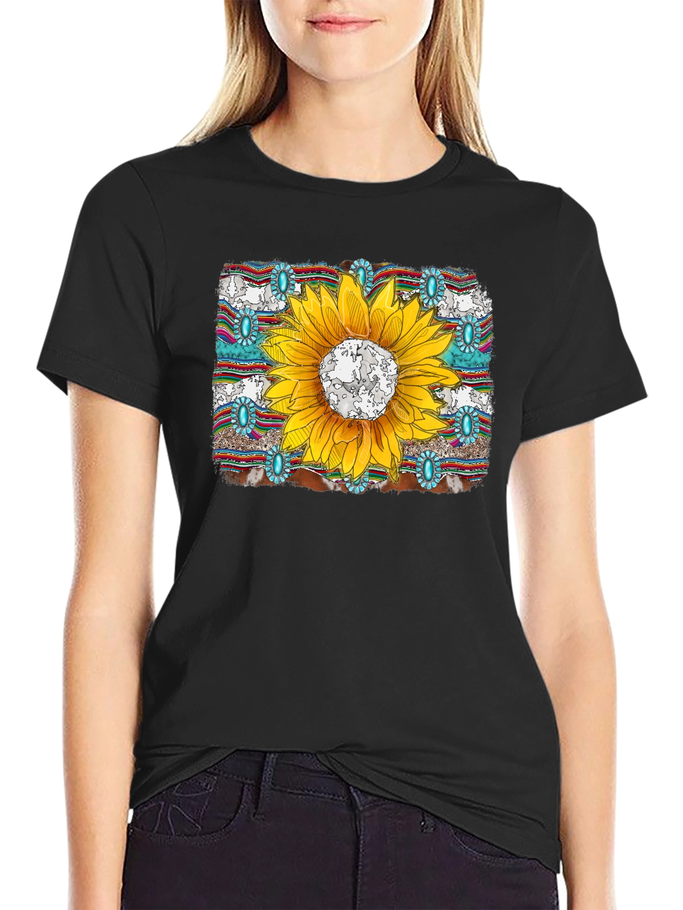 Sunflower Graphic Tee - Western Style