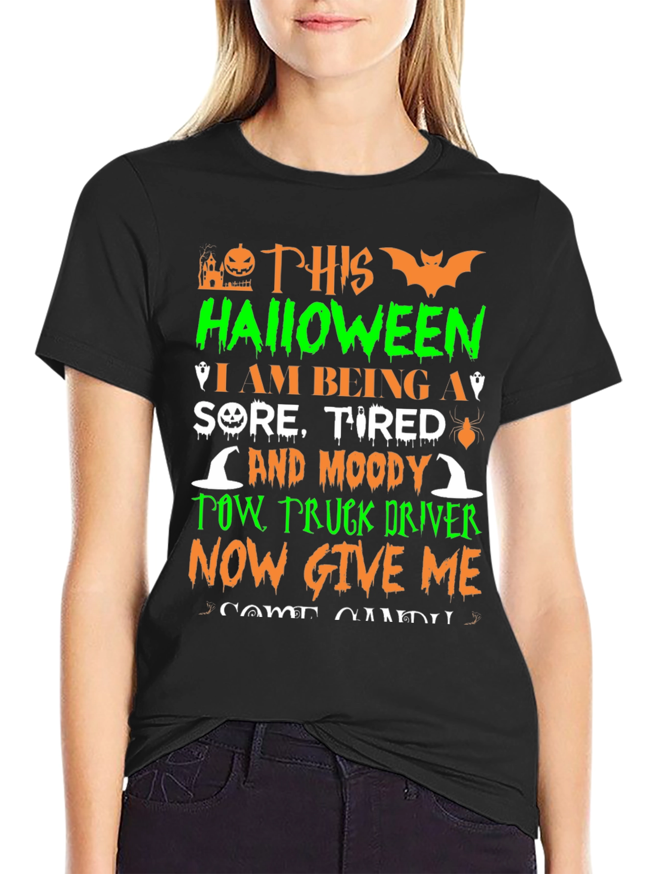 Halloween Tow Truck Driver T-Shirt
