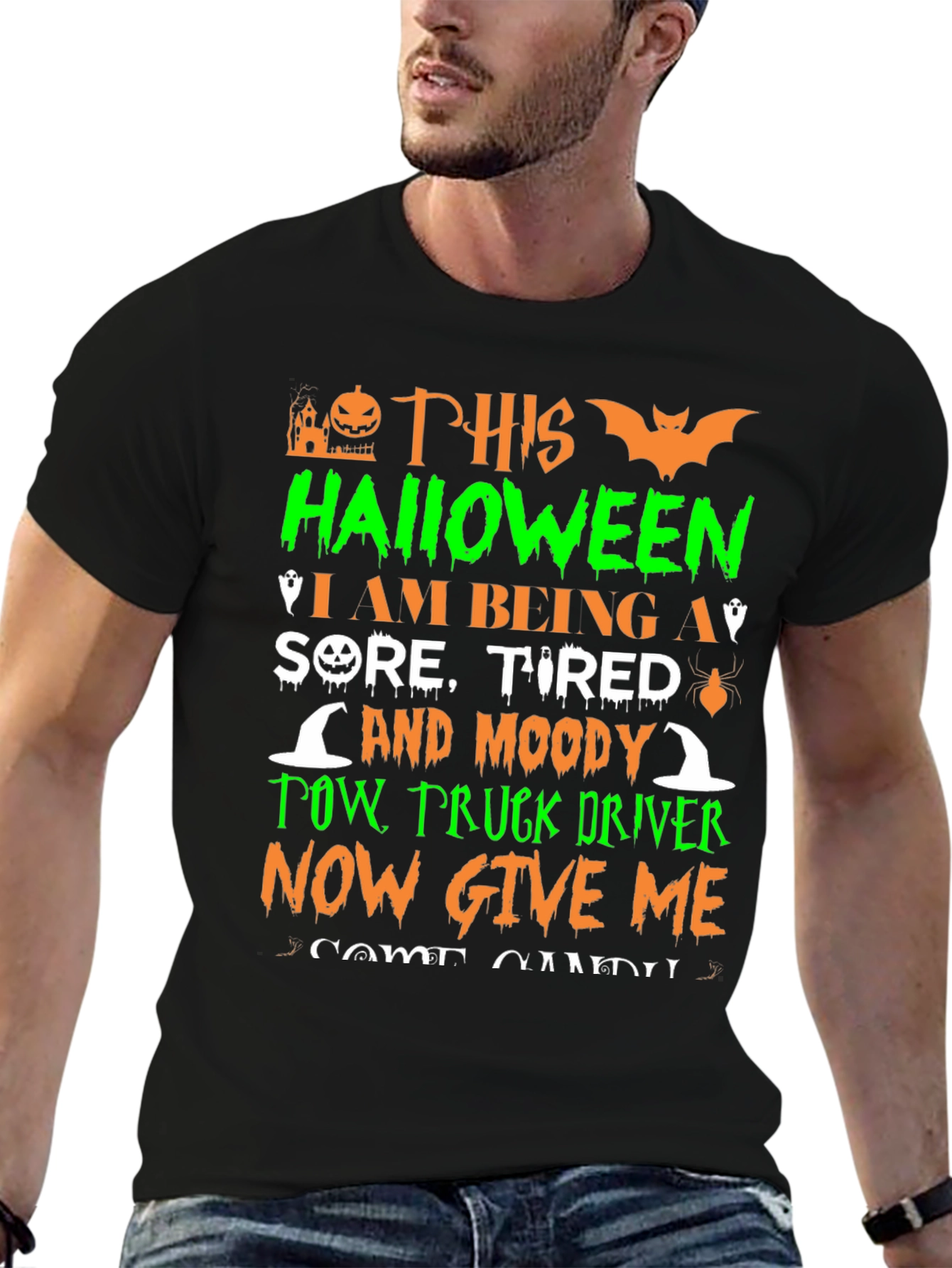 Halloween Tow Truck Driver T-Shirt