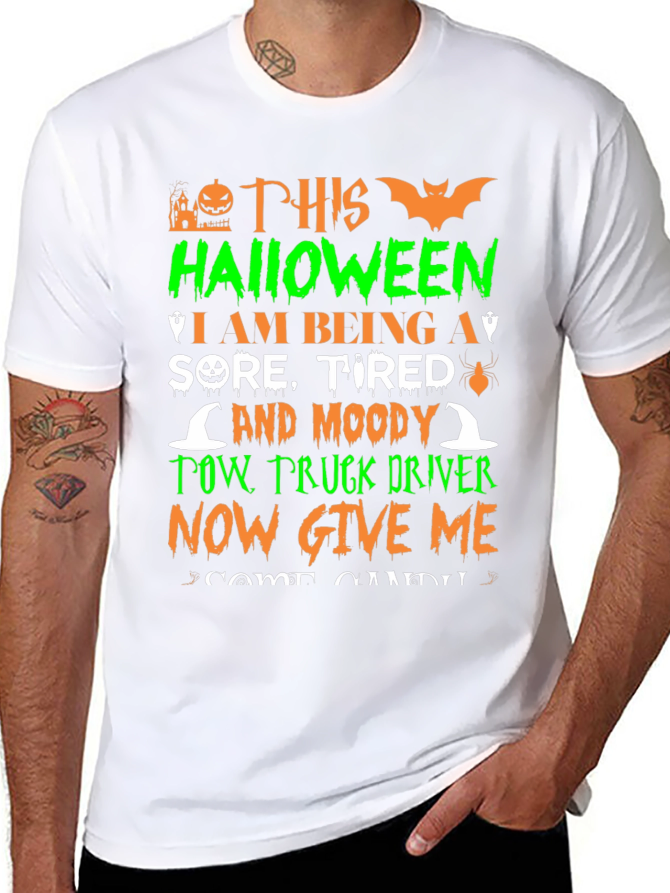 Halloween Tow Truck Driver T-Shirt