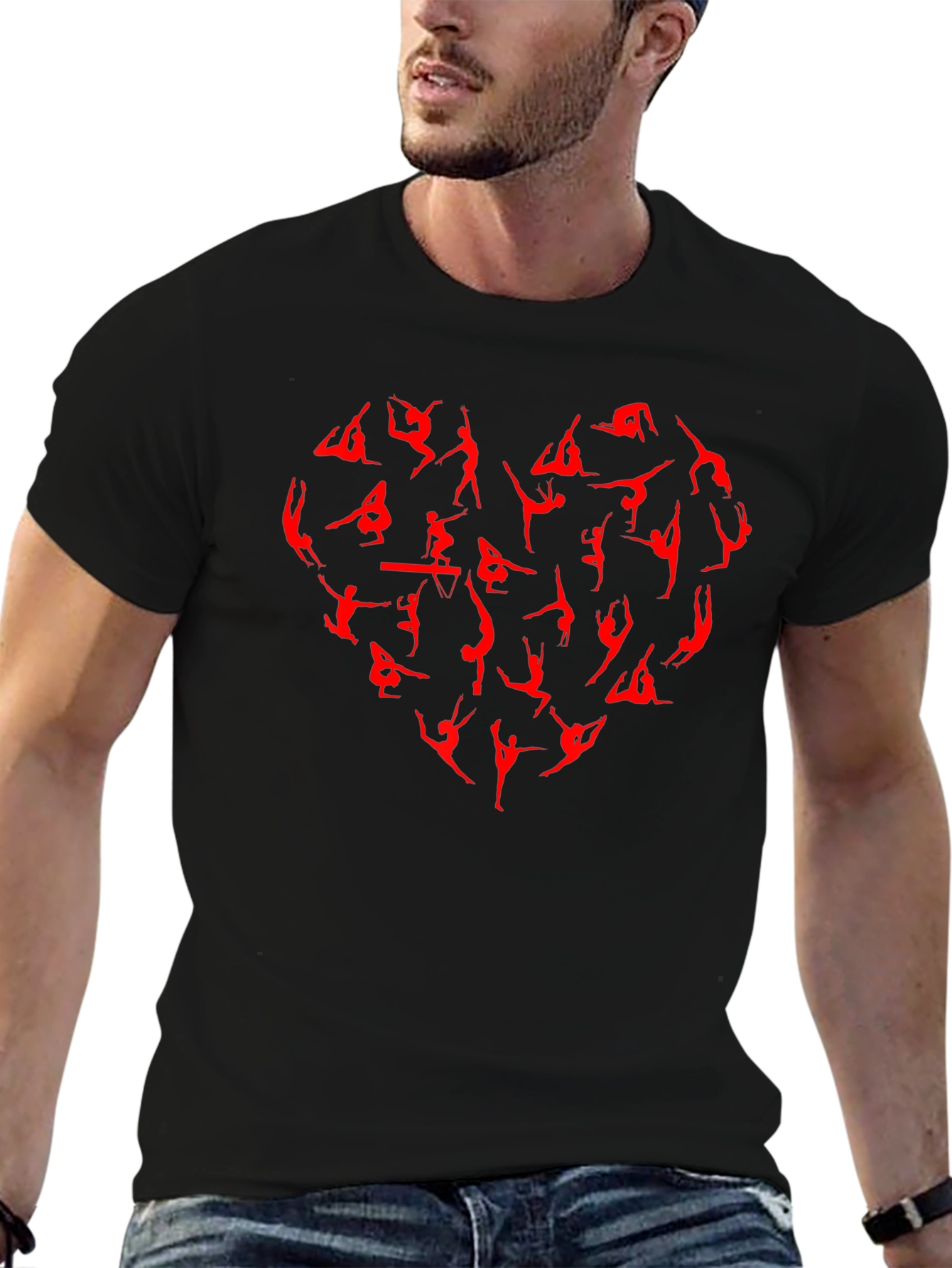 Gymnastics Heart T-Shirt - Black