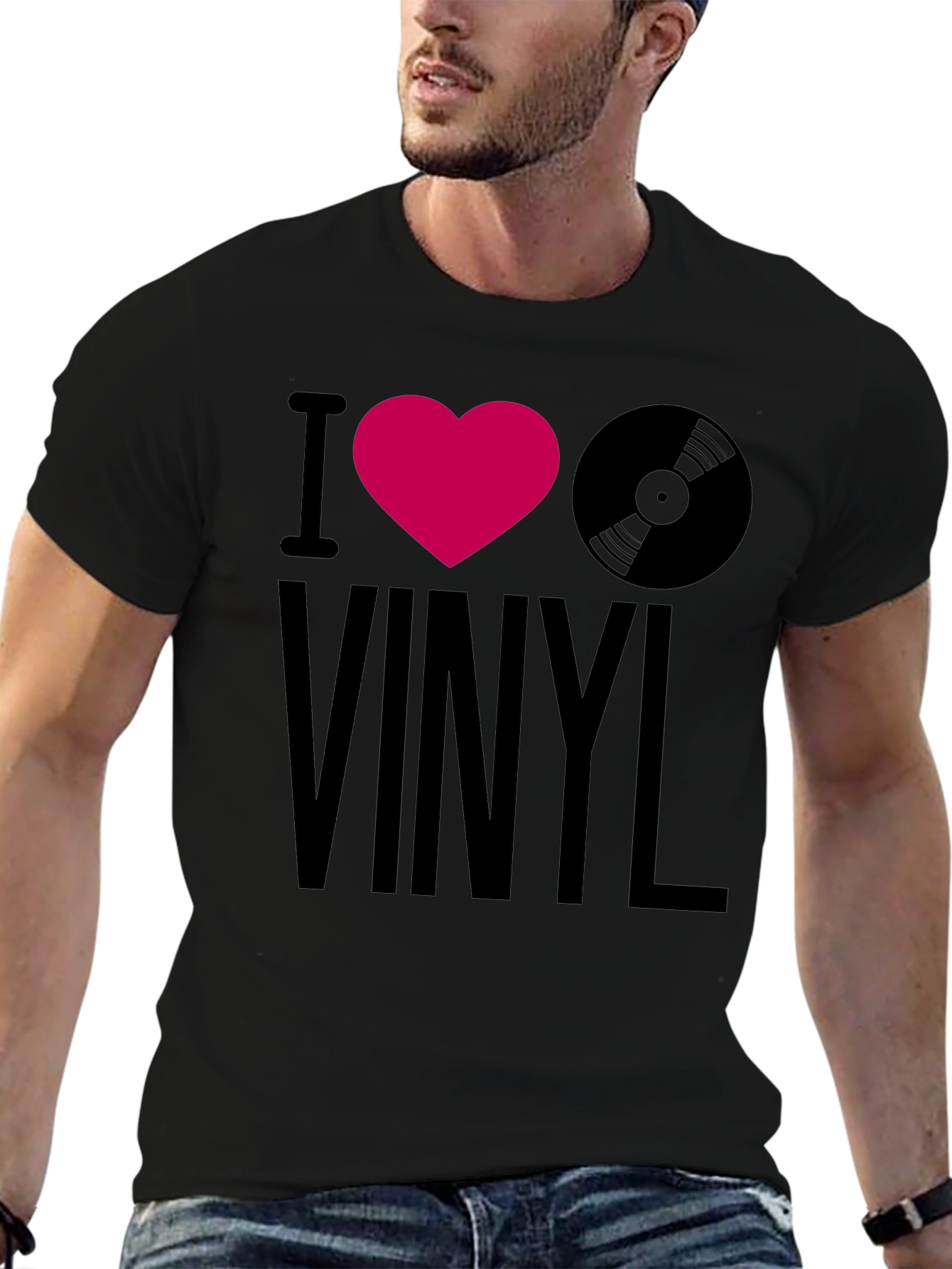 I Heart Vinyl Graphic Tee - Music Lovers T-Shirt