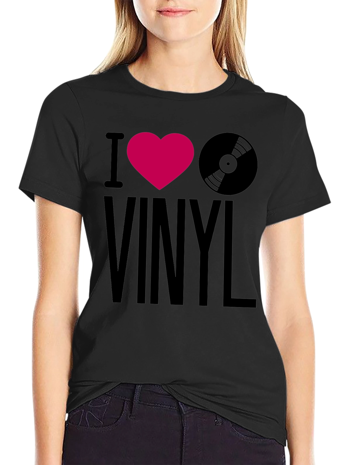 I Heart Vinyl Graphic Tee - Music Lovers T-Shirt