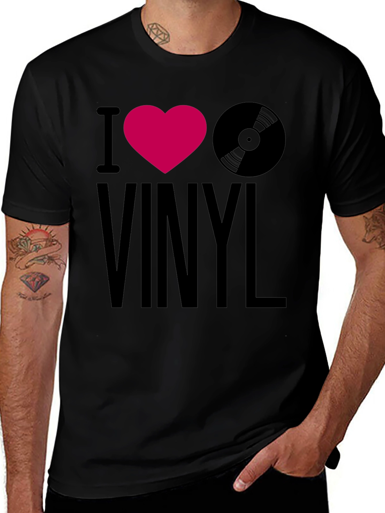 I Heart Vinyl Graphic Tee - Music Lovers T-Shirt