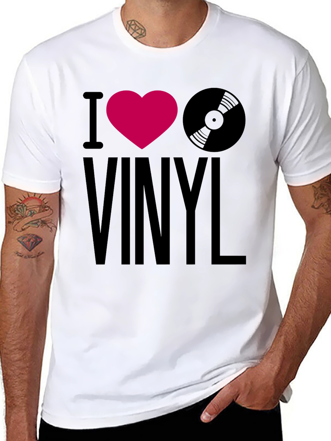 I Heart Vinyl Graphic Tee - Music Lovers T-Shirt