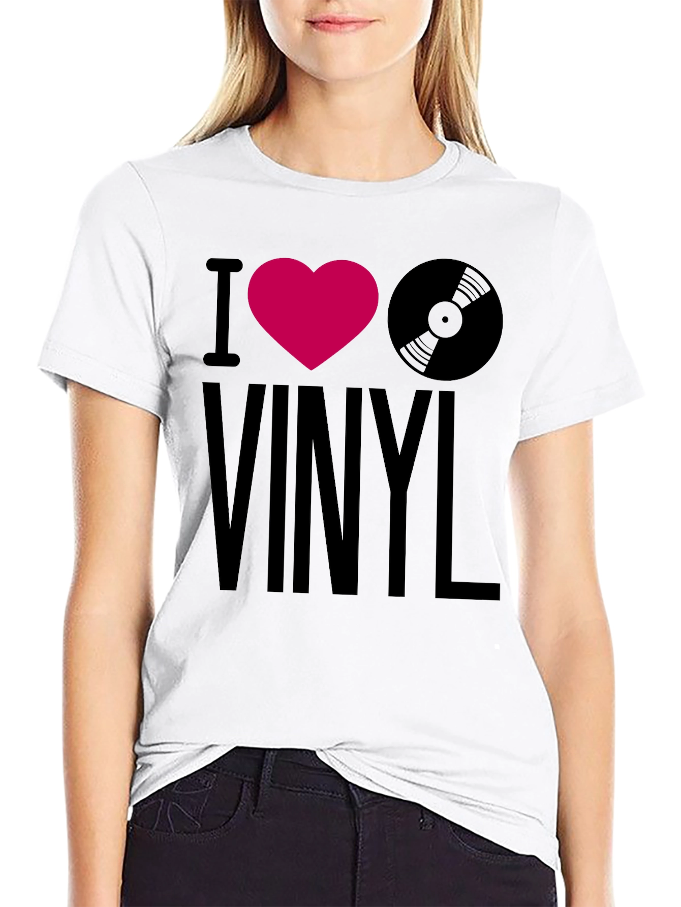 I Heart Vinyl Graphic Tee - Music Lovers T-Shirt