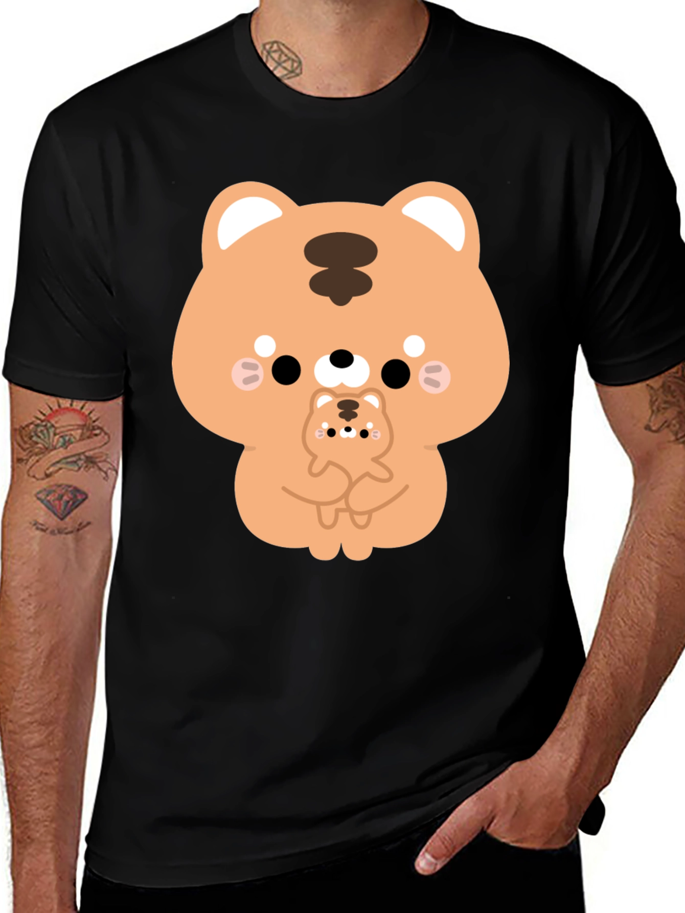 Cute Cartoon Tiger Graphic T-Shirt