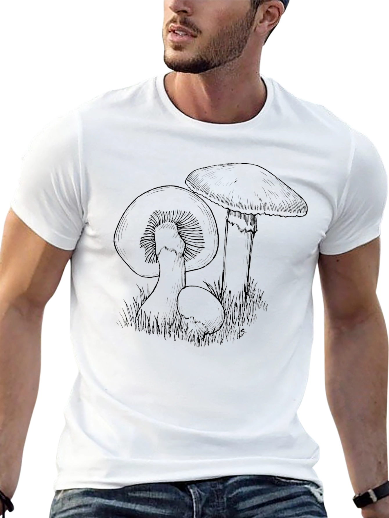 Mushroom Sketch Graphic Tee