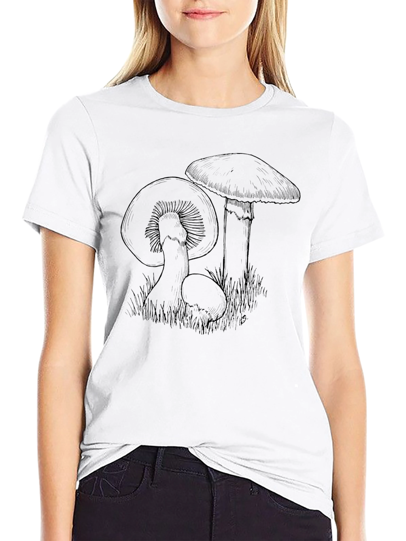 Mushroom Sketch Graphic Tee