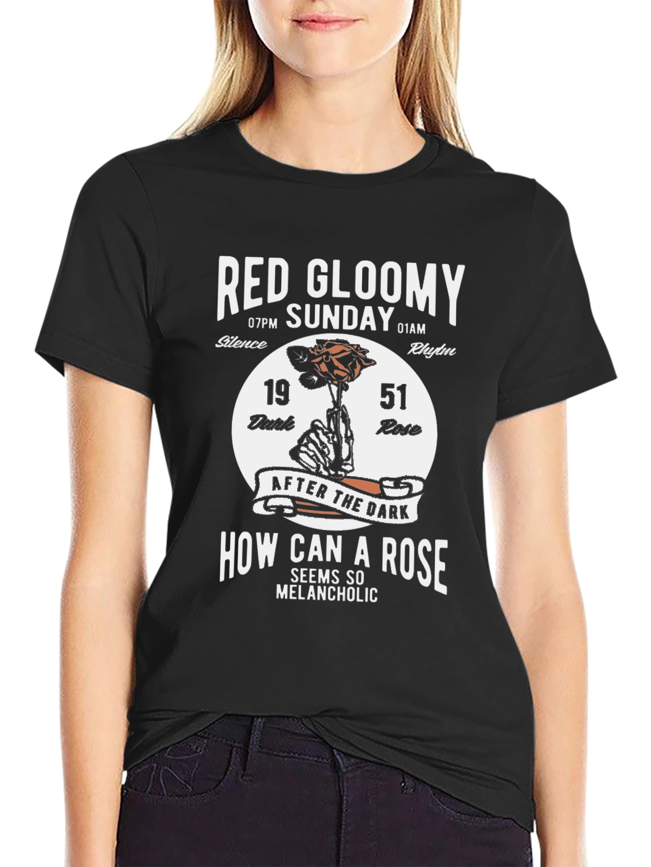 Red Gloomy Sunday Graphic T-Shirt