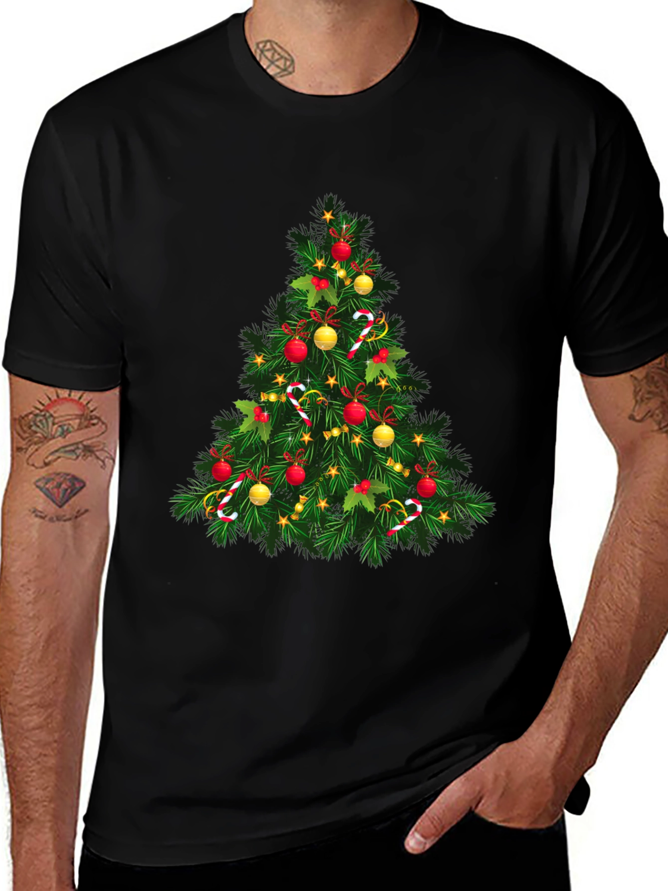 Festive Christmas Tree Graphic T-Shirt