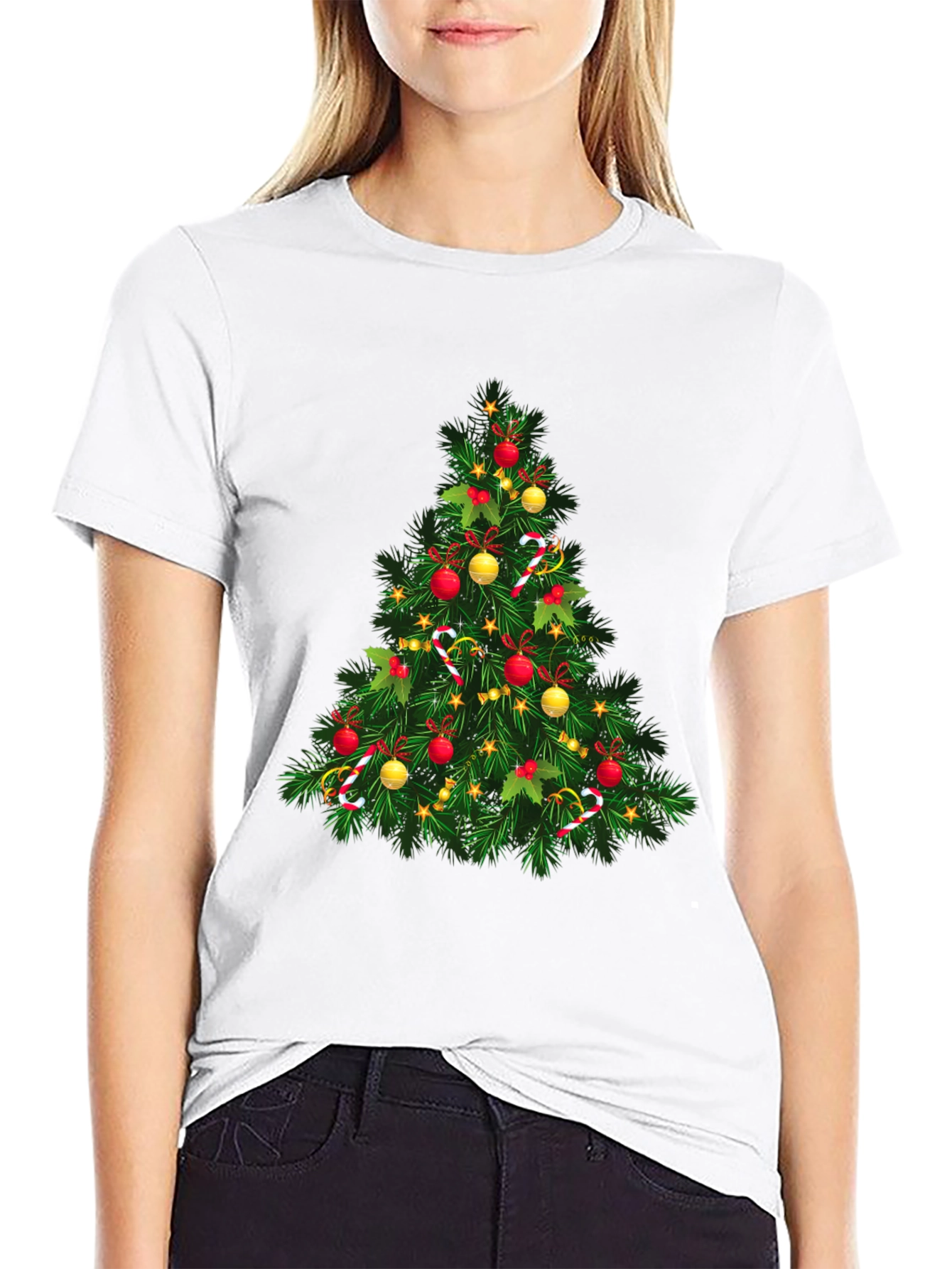 Festive Christmas Tree Graphic T-Shirt