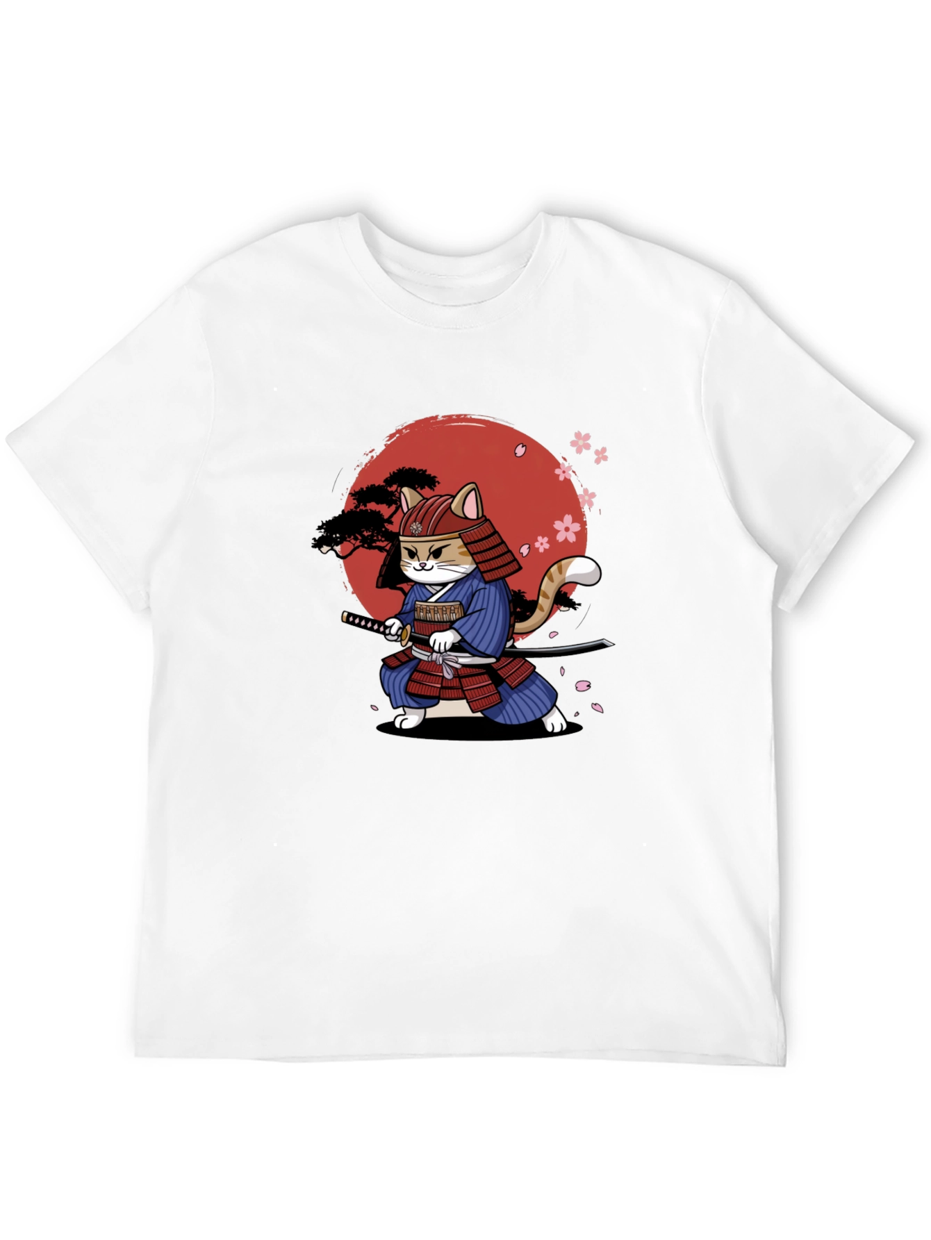 Samurai Cat Graphic T-Shirt