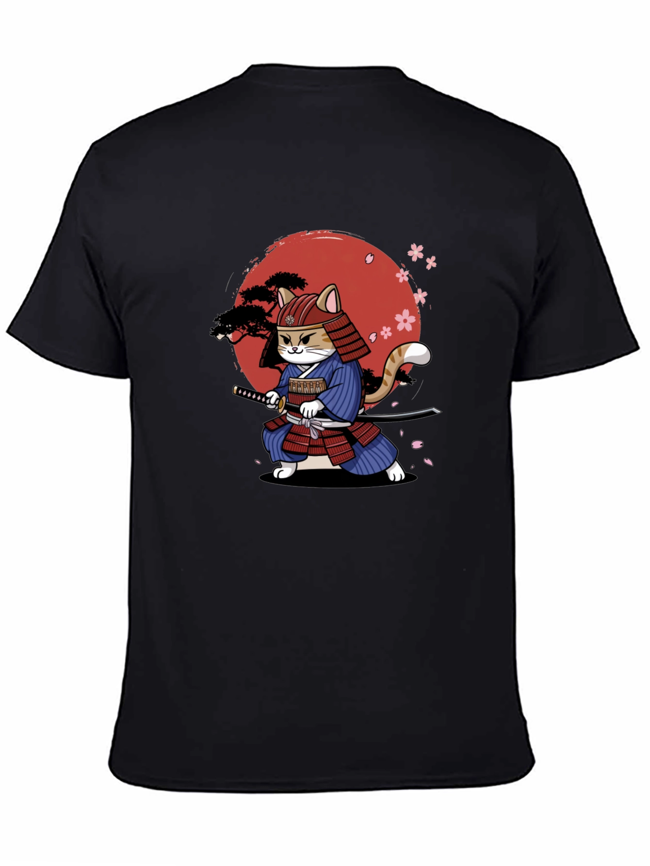 Samurai Cat Graphic T-Shirt