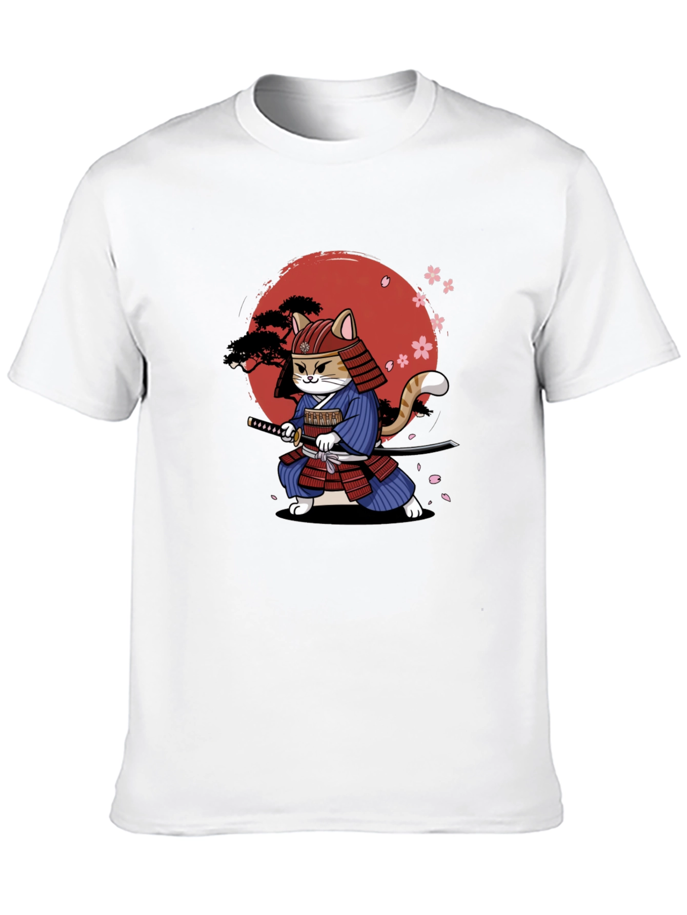 Samurai Cat Graphic T-Shirt