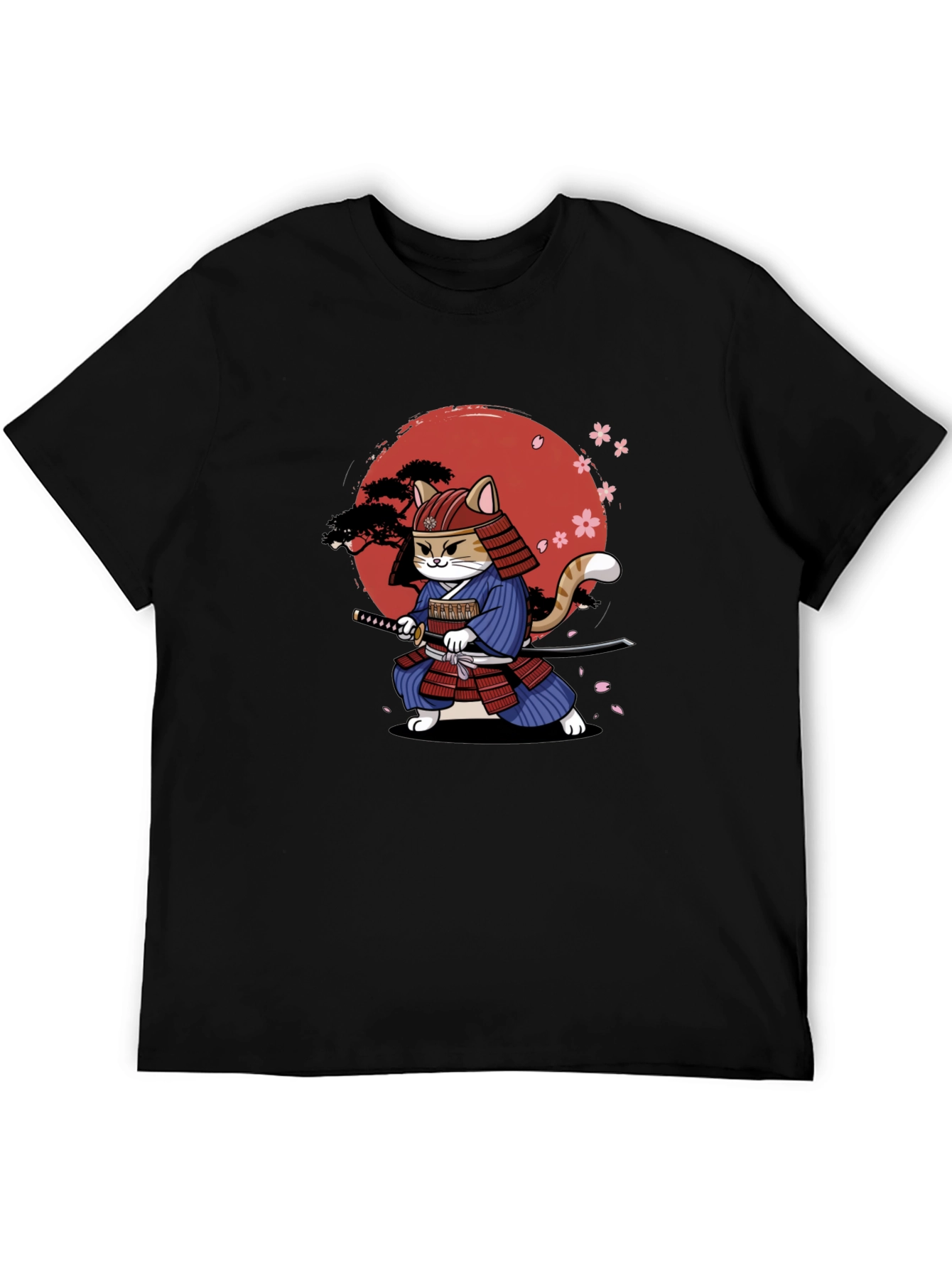 Samurai Cat Graphic T-Shirt