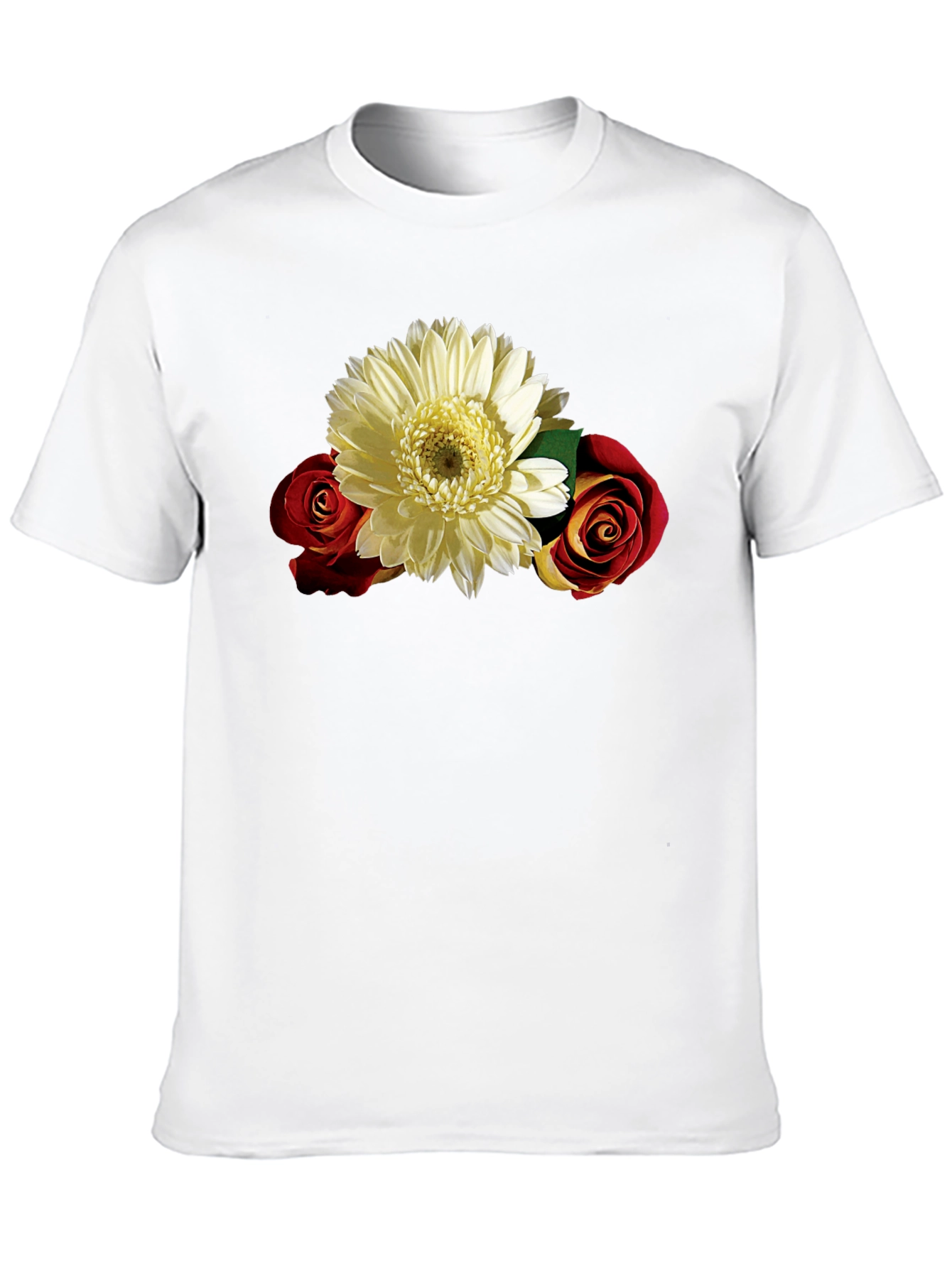 Floral Graphic Tee: Rose & Daisy Design