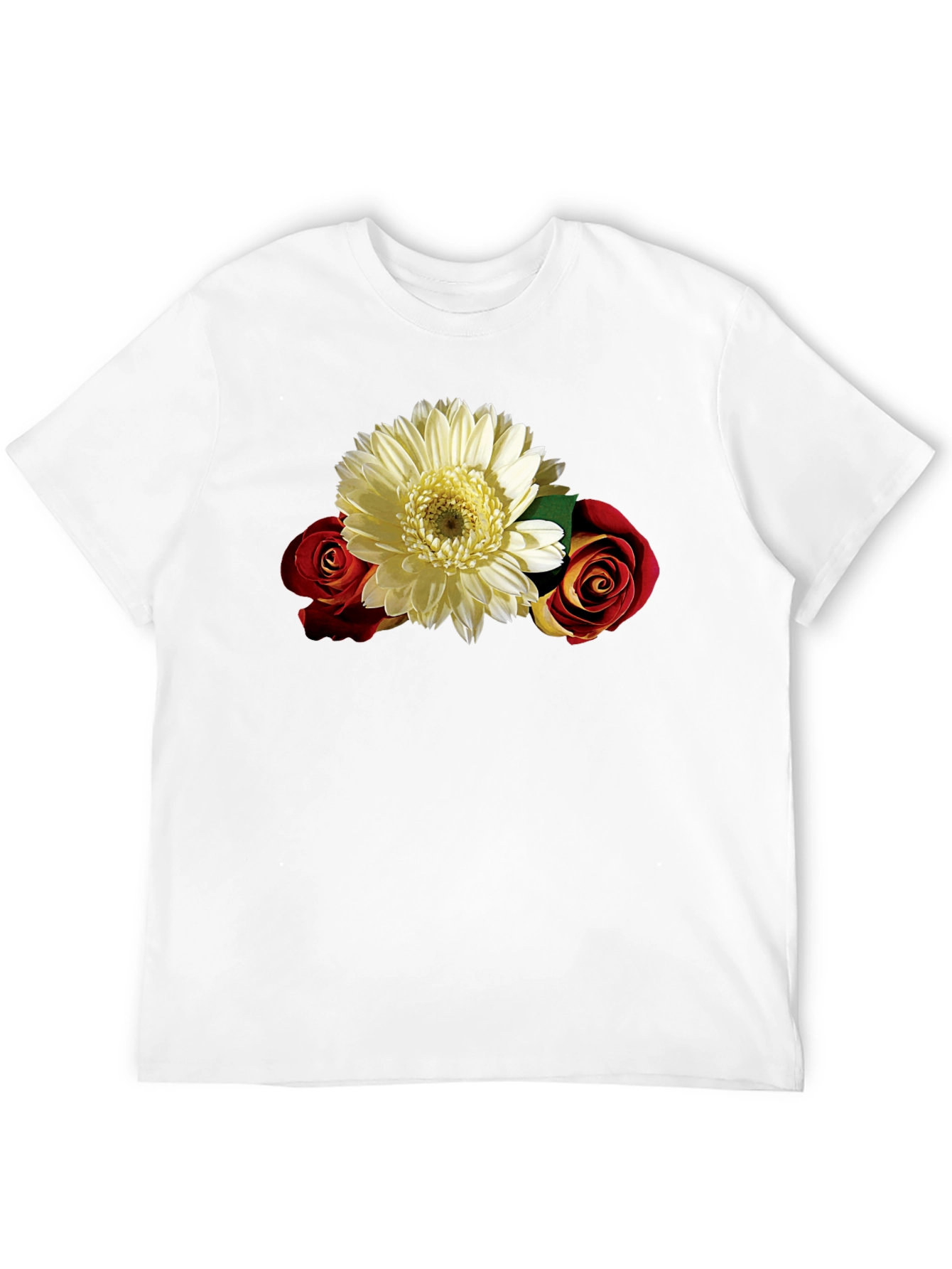 Floral Graphic Tee: Rose & Daisy Design