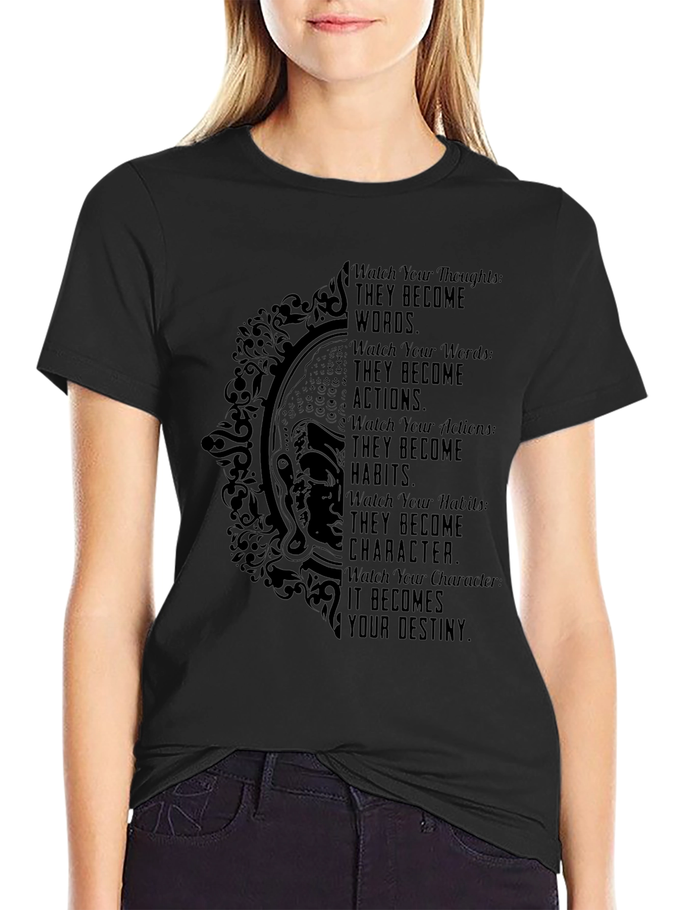 Inspirational Destiny Graphic Tee - Black