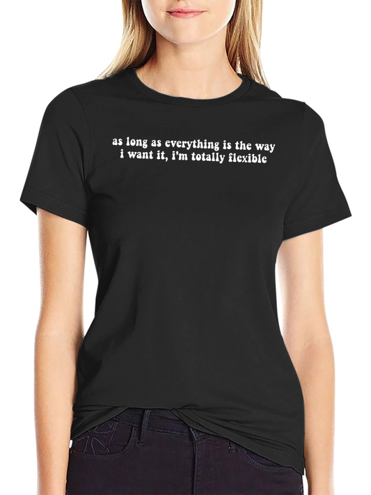 Funny Totally Flexible Black Graphic T-Shirt