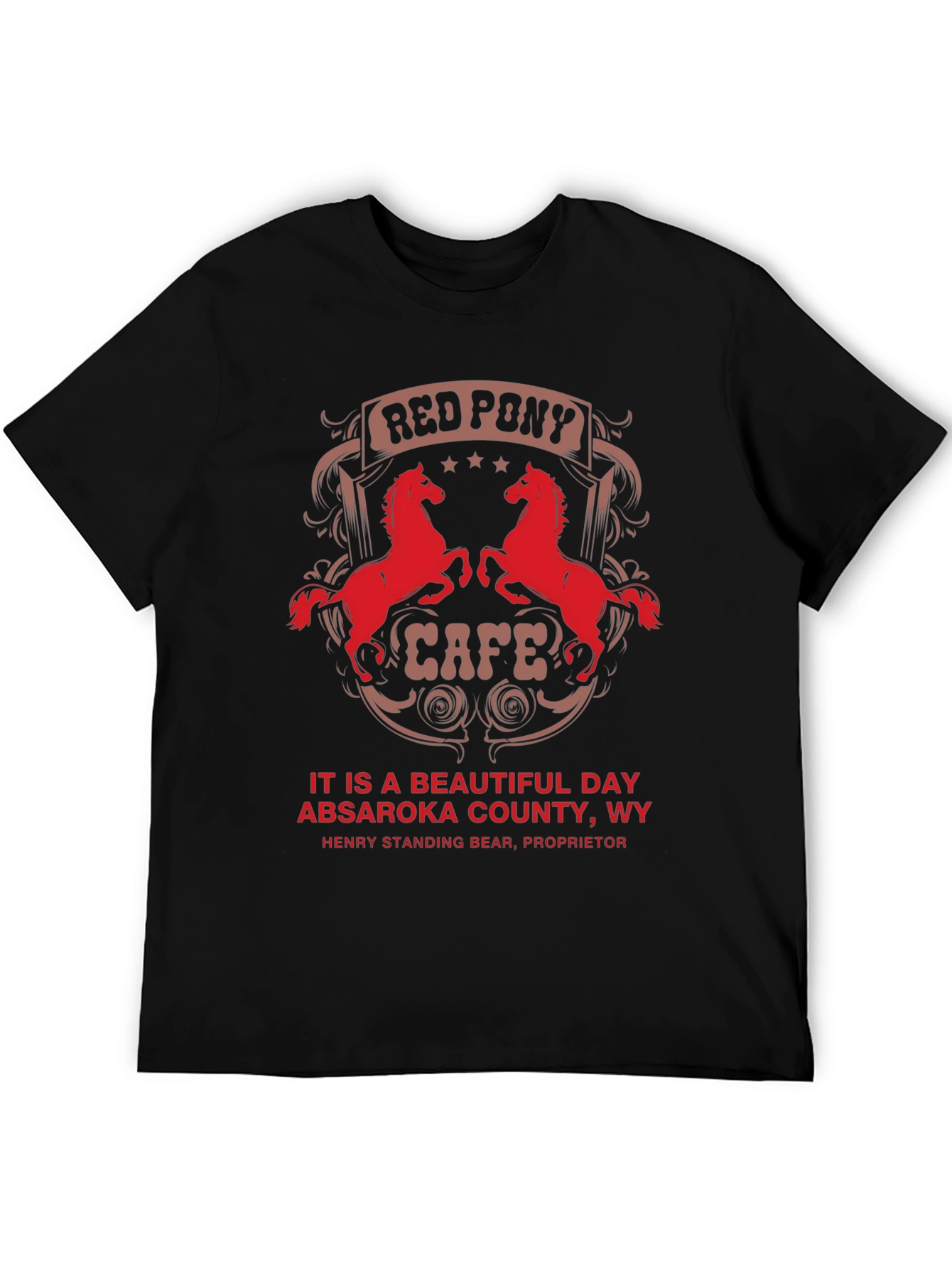 Red Pony Cafe T-Shirt - Absaroka County WY