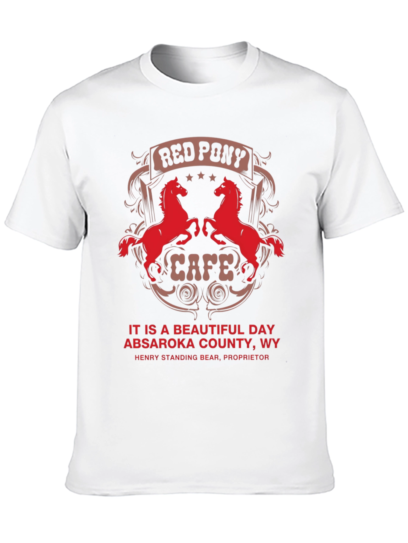Red Pony Cafe T-Shirt - Absaroka County WY