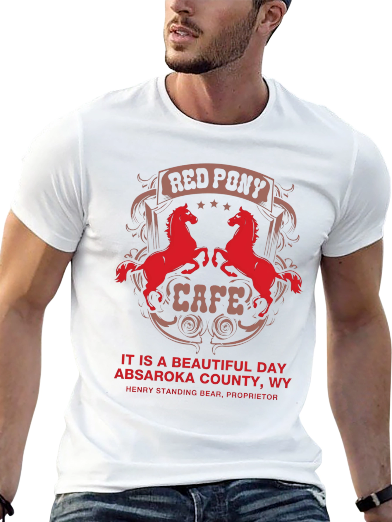 Red Pony Cafe T-Shirt - Absaroka County WY