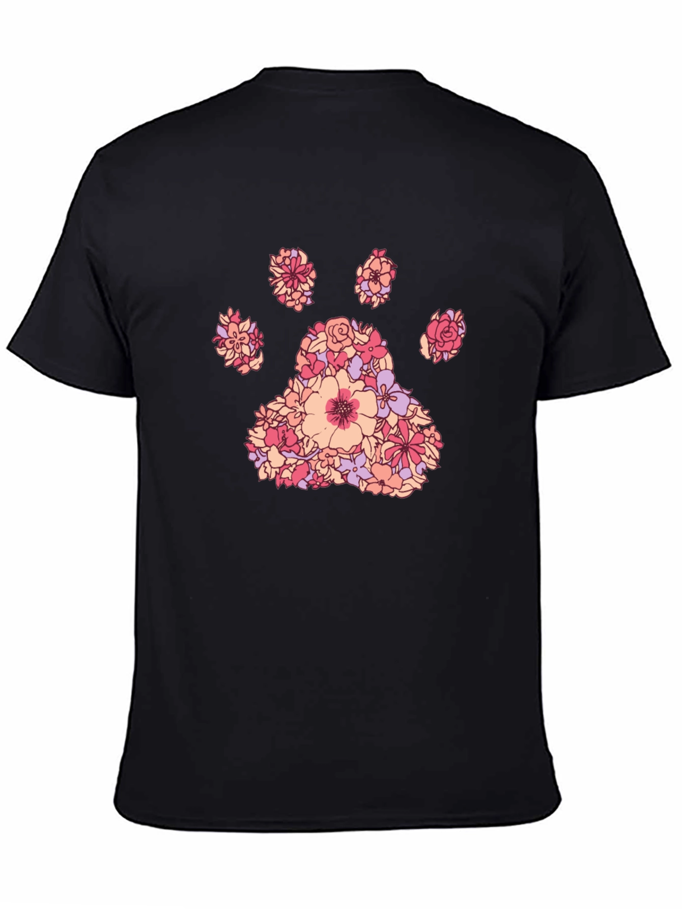 Floral Paw Print Tee - Unique Graphic T-Shirt