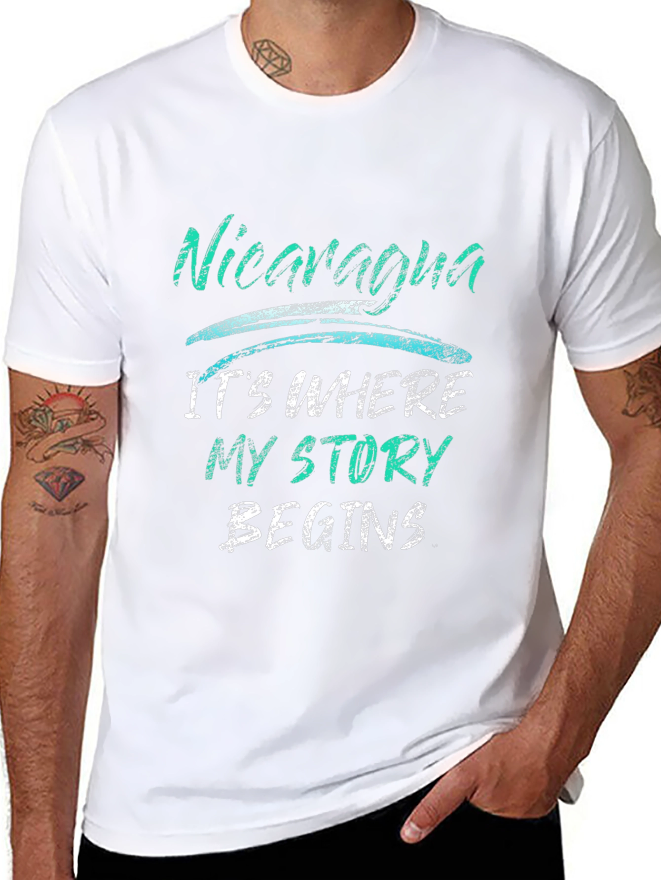 Nicaragua Story Begins Black T-Shirt