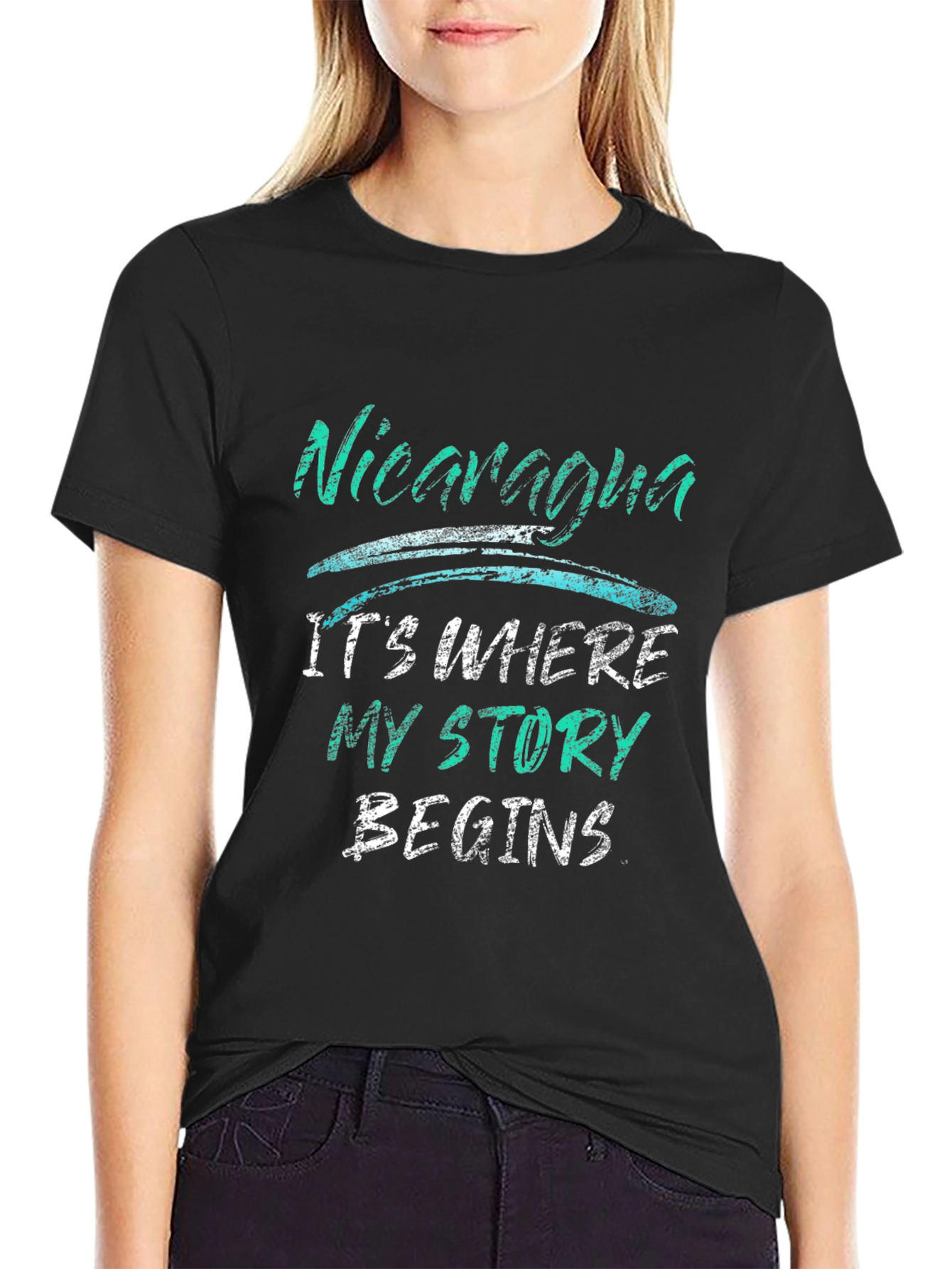 Nicaragua Story Begins Black T-Shirt