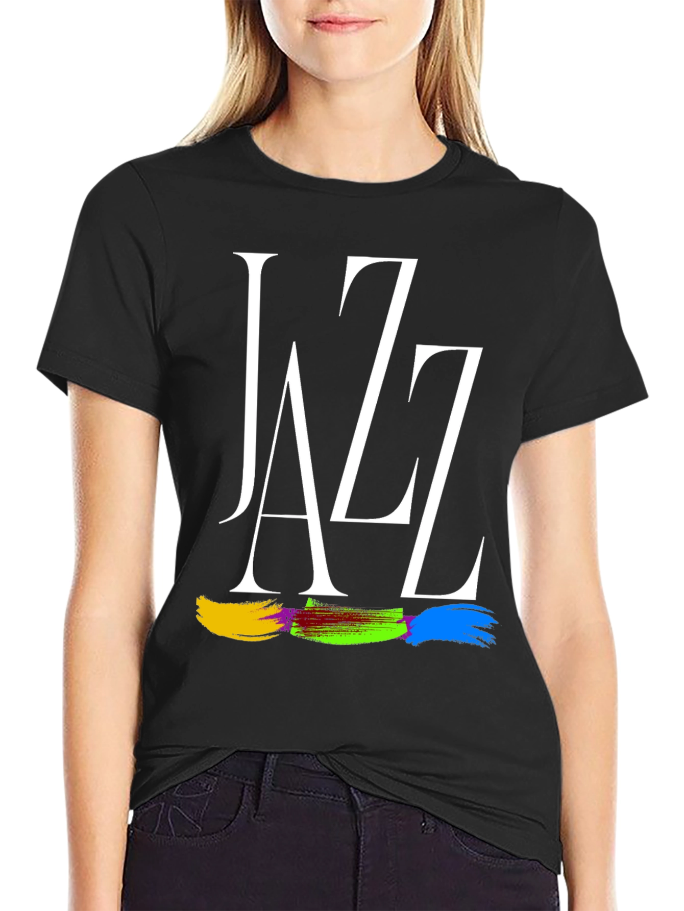 Jazz Graphic Print Black T-Shirt