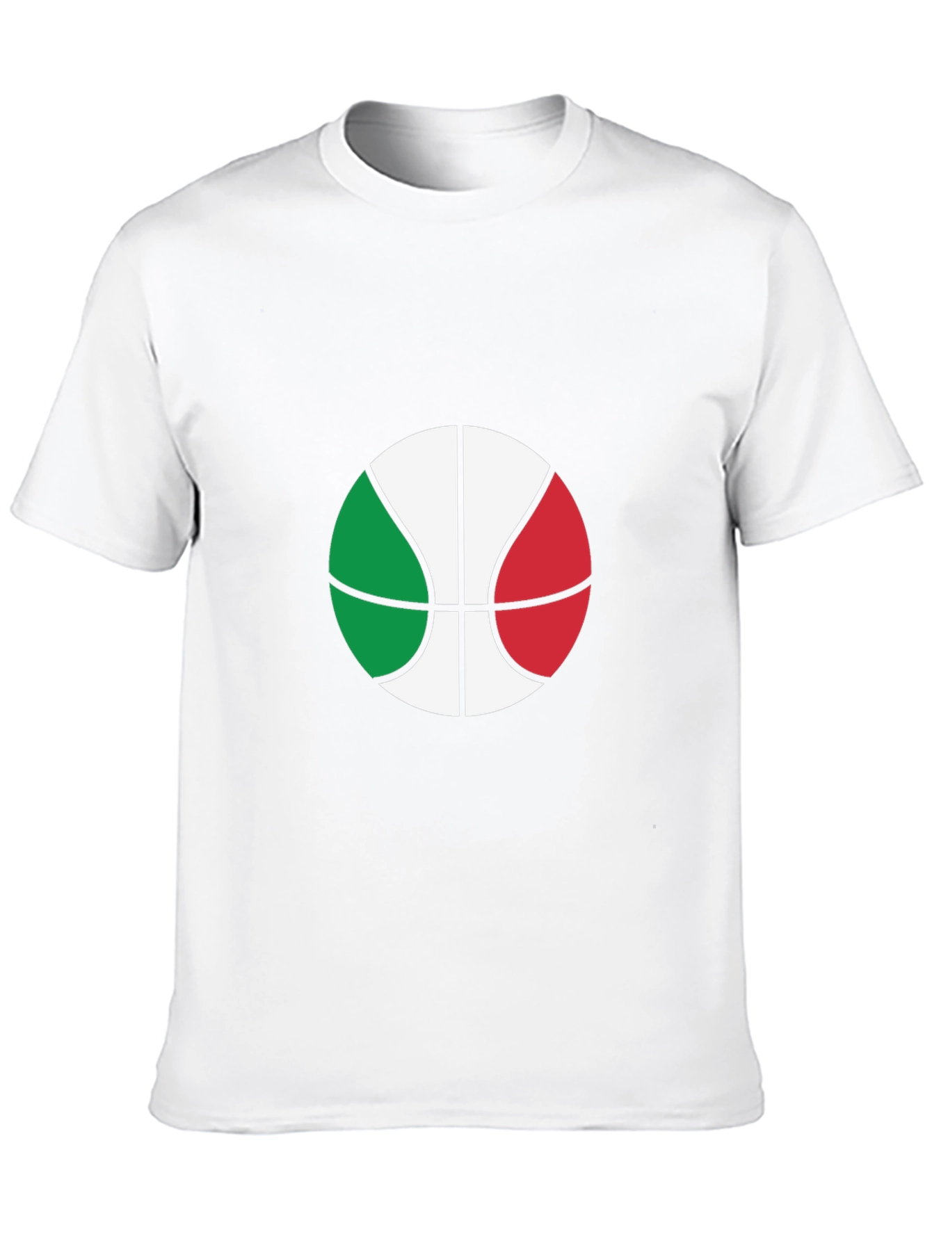 Italian Flag Basketball Graphic Tee - Black Cotton T-Shirt