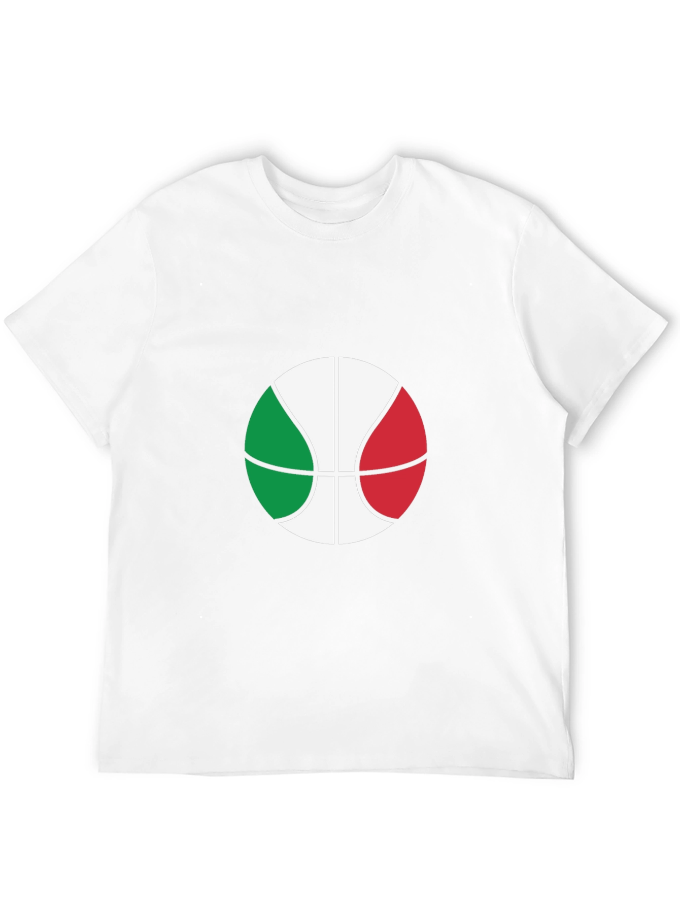 Italian Flag Basketball Graphic Tee - Black Cotton T-Shirt