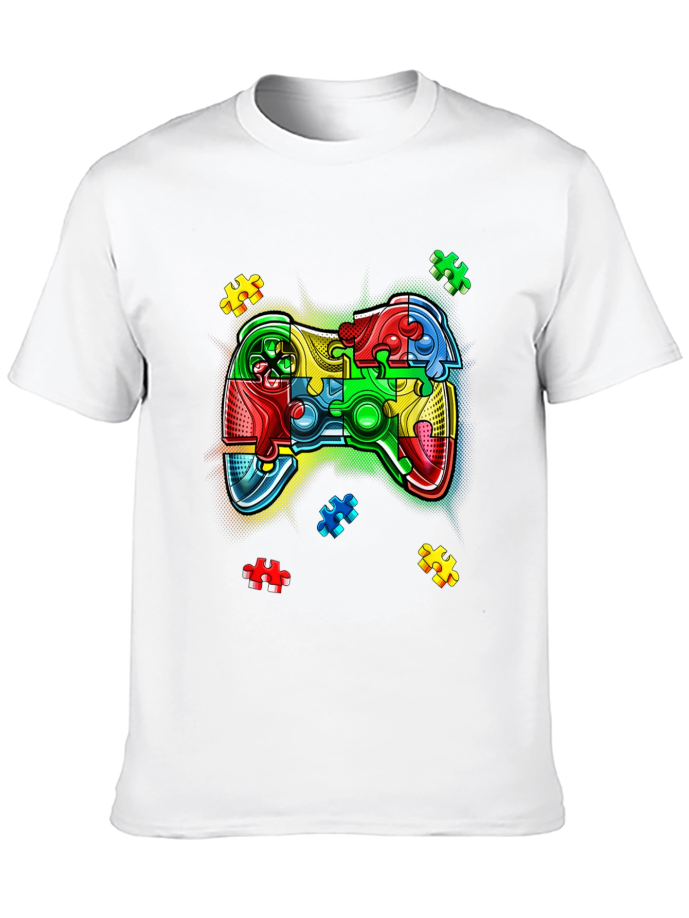 Puzzle Piece Game Controller Autism Awareness T-Shirt