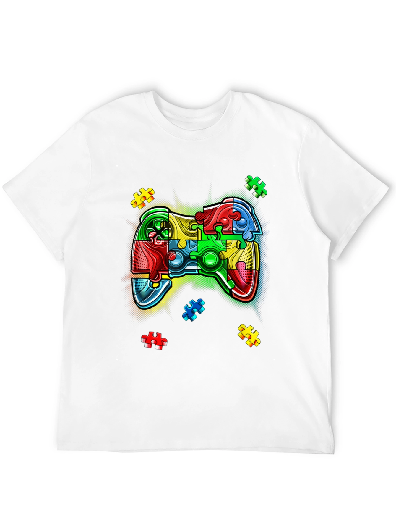 Puzzle Piece Game Controller Autism Awareness T-Shirt