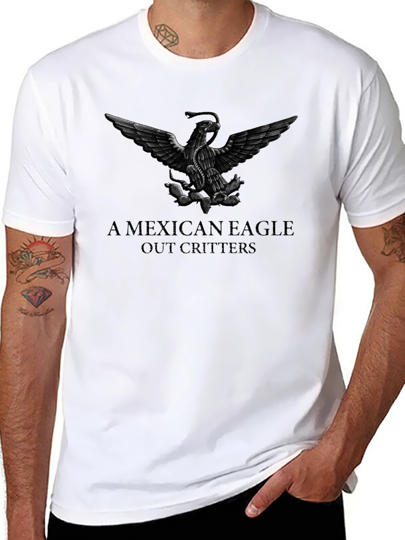 Mexican Eagle T-Shirt - Black Graphic Tee