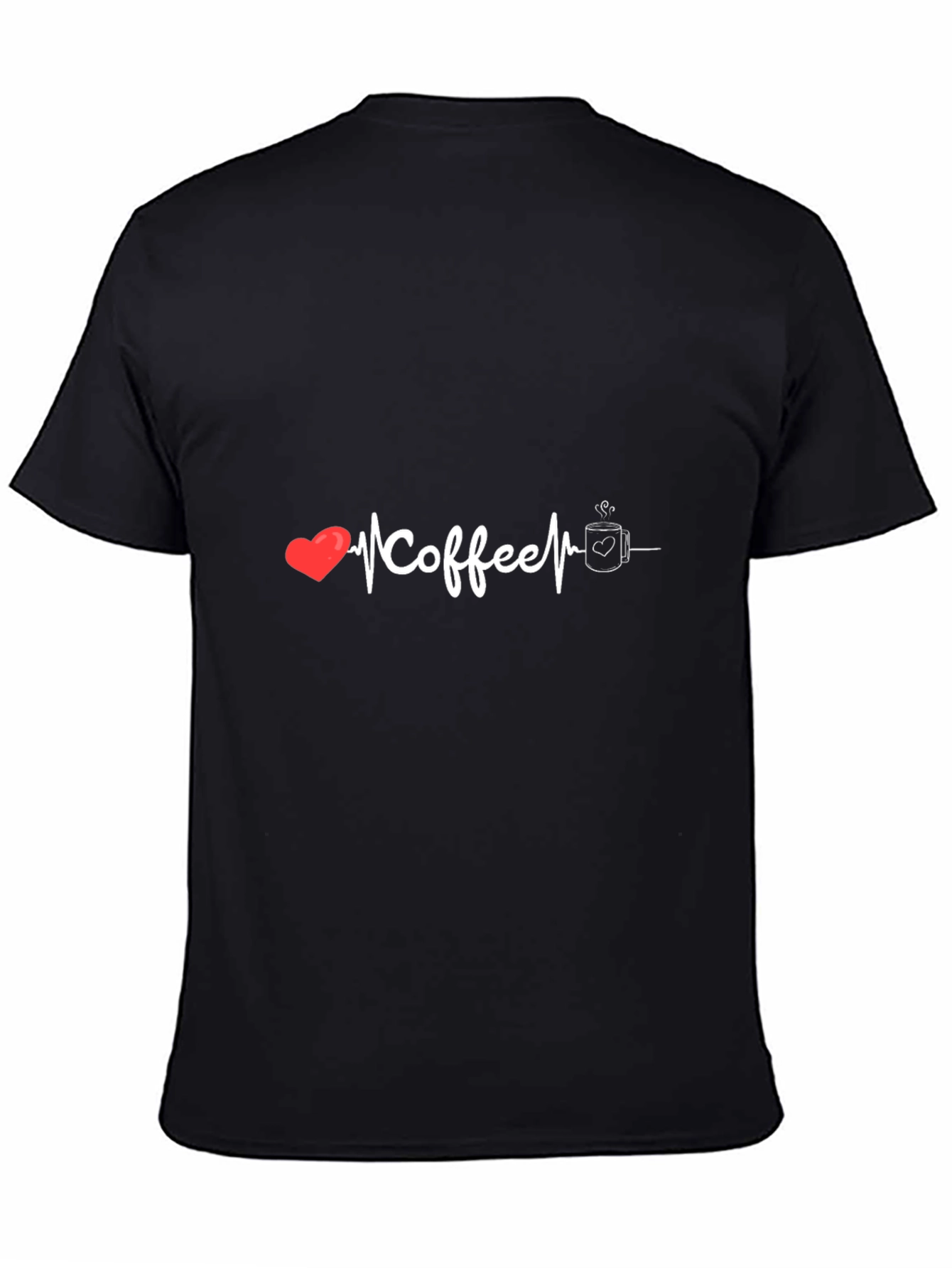 Coffee Heartbeat Graphic Tee - Black T-Shirt