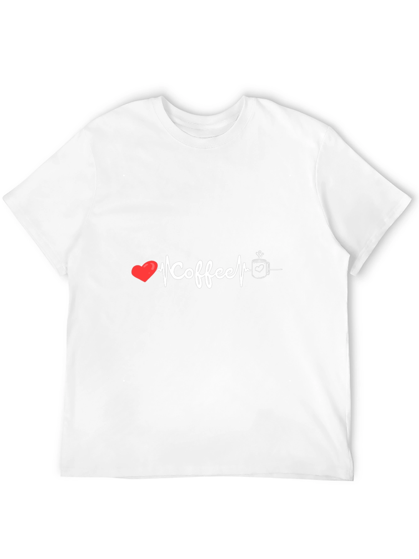 Coffee Heartbeat Graphic Tee - Black T-Shirt