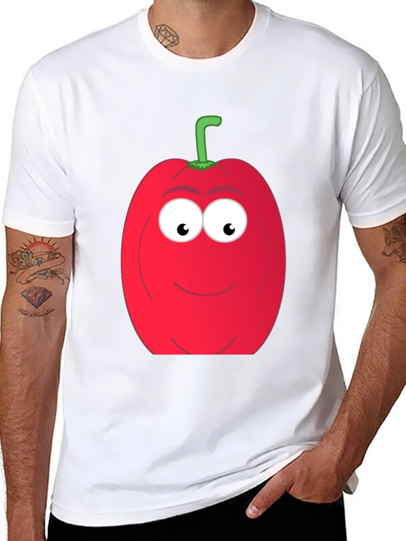 Funny Red Pepper Cartoon T-Shirt