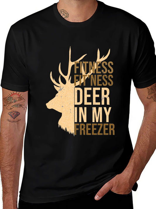 Fitness Deer In My Freezer Graphic Tee - Black