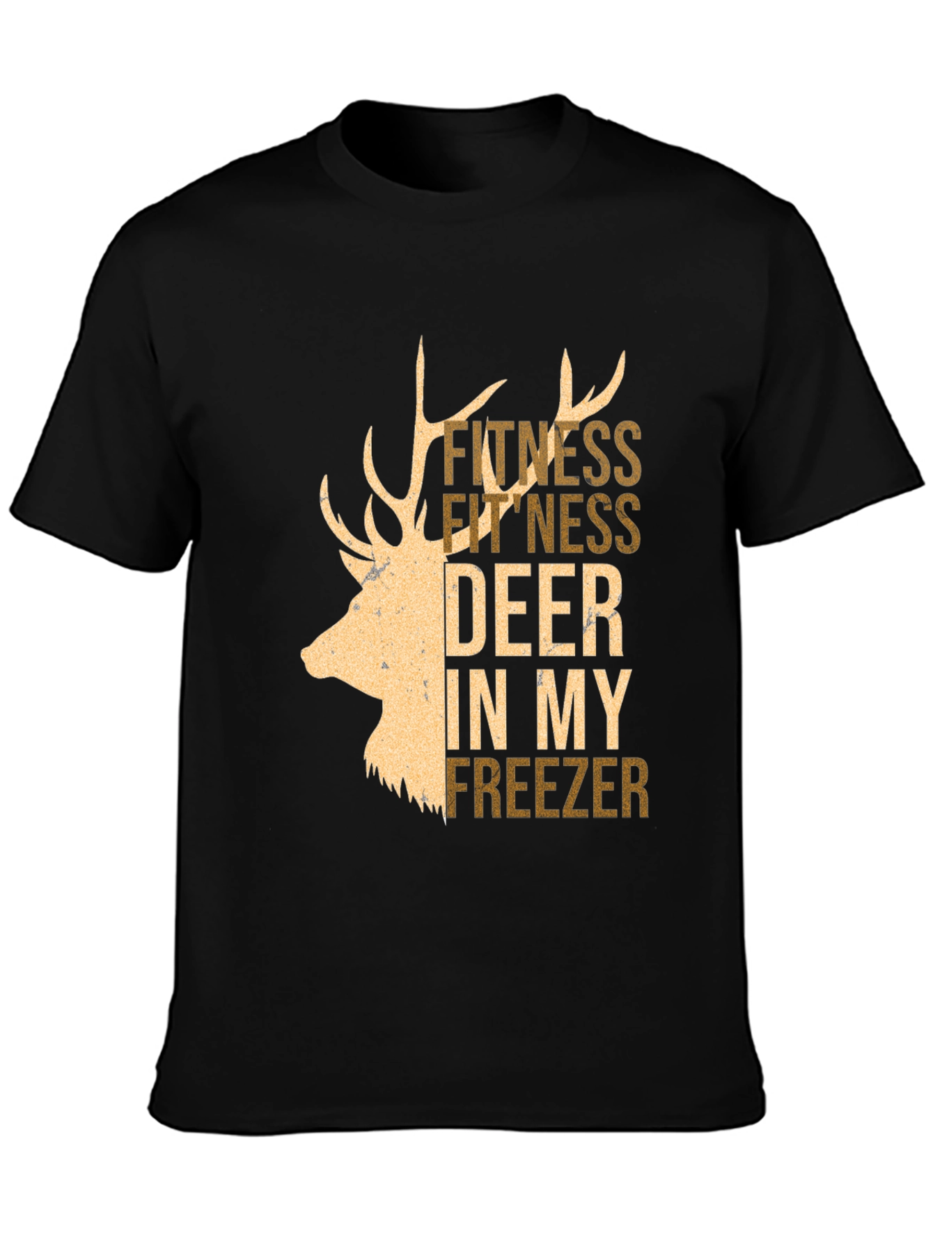 Fitness Deer In My Freezer Graphic Tee - Black