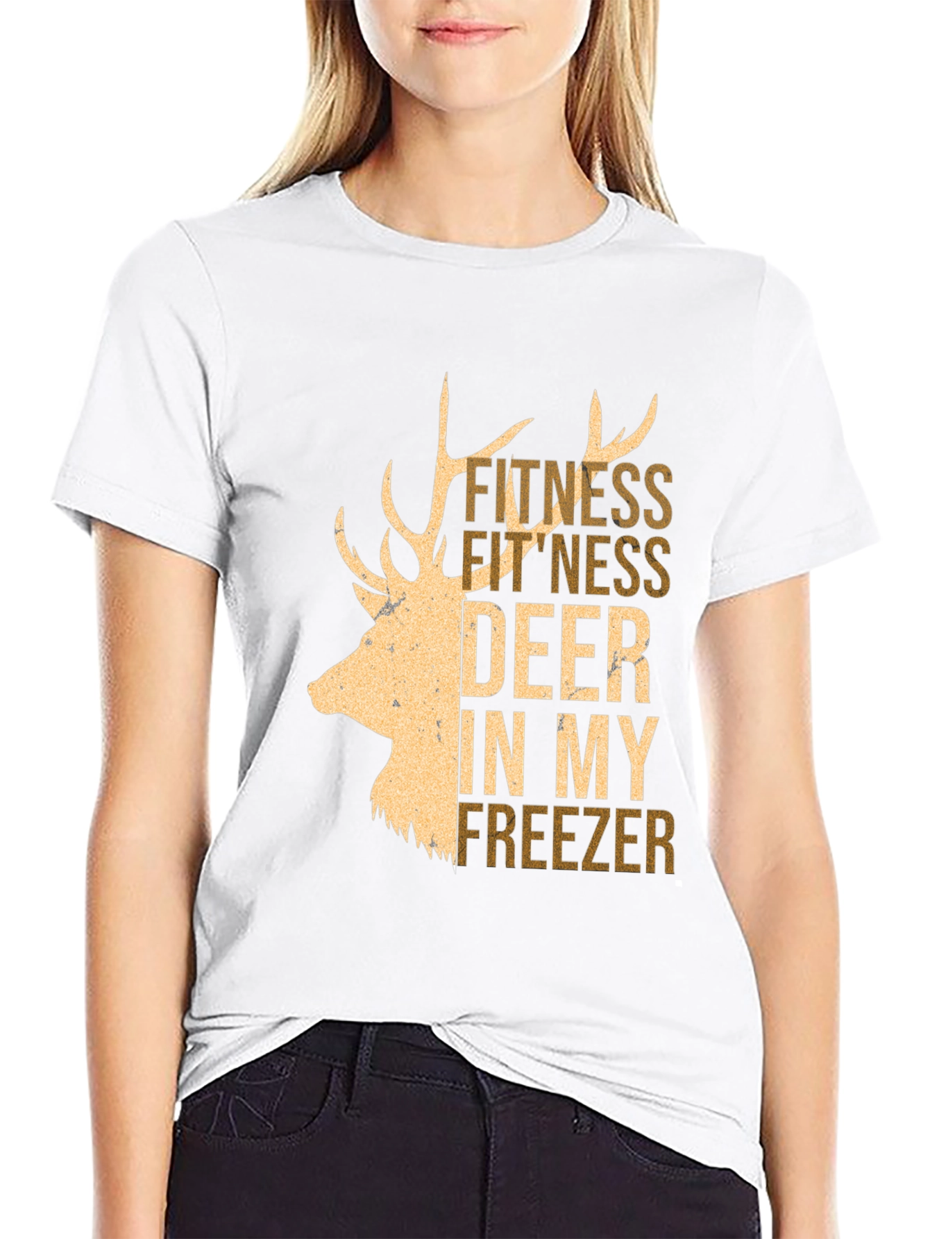 Fitness Deer In My Freezer Graphic Tee - Black