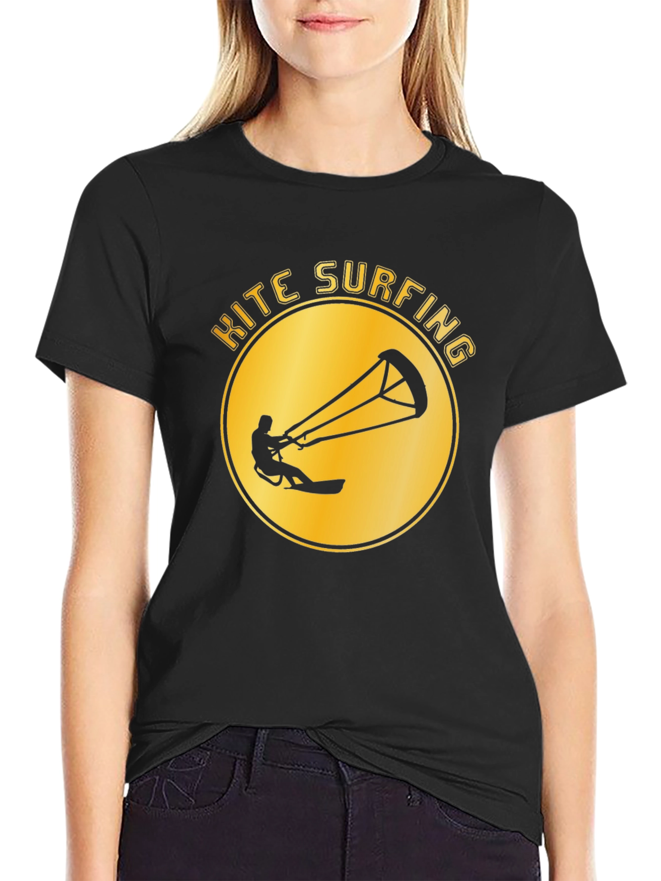 Kite Surfing Graphic Tee - Black