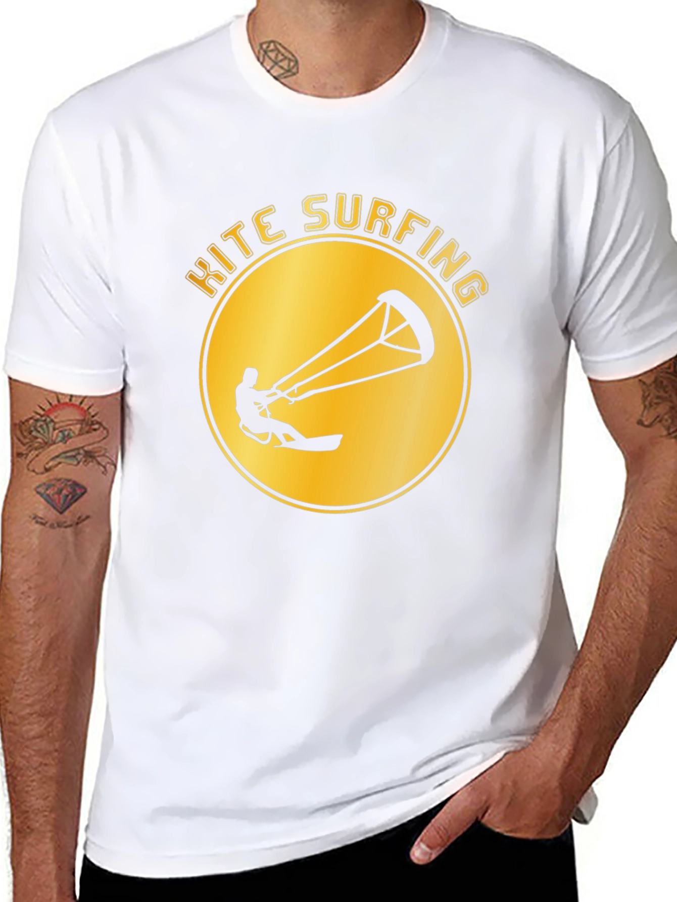 Kite Surfing Graphic Tee - Black